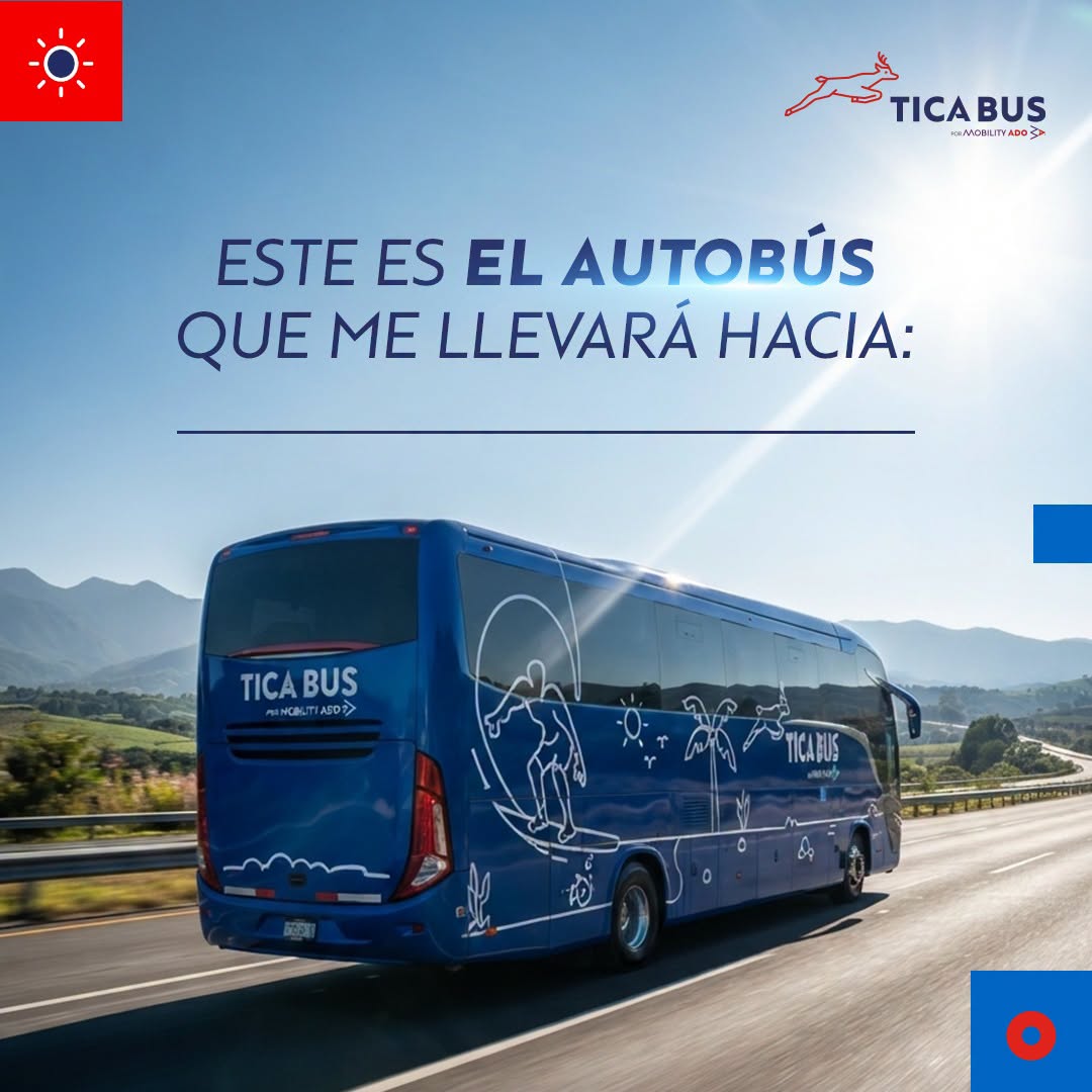 Autobus Tica Bus viajando por Centroamérica